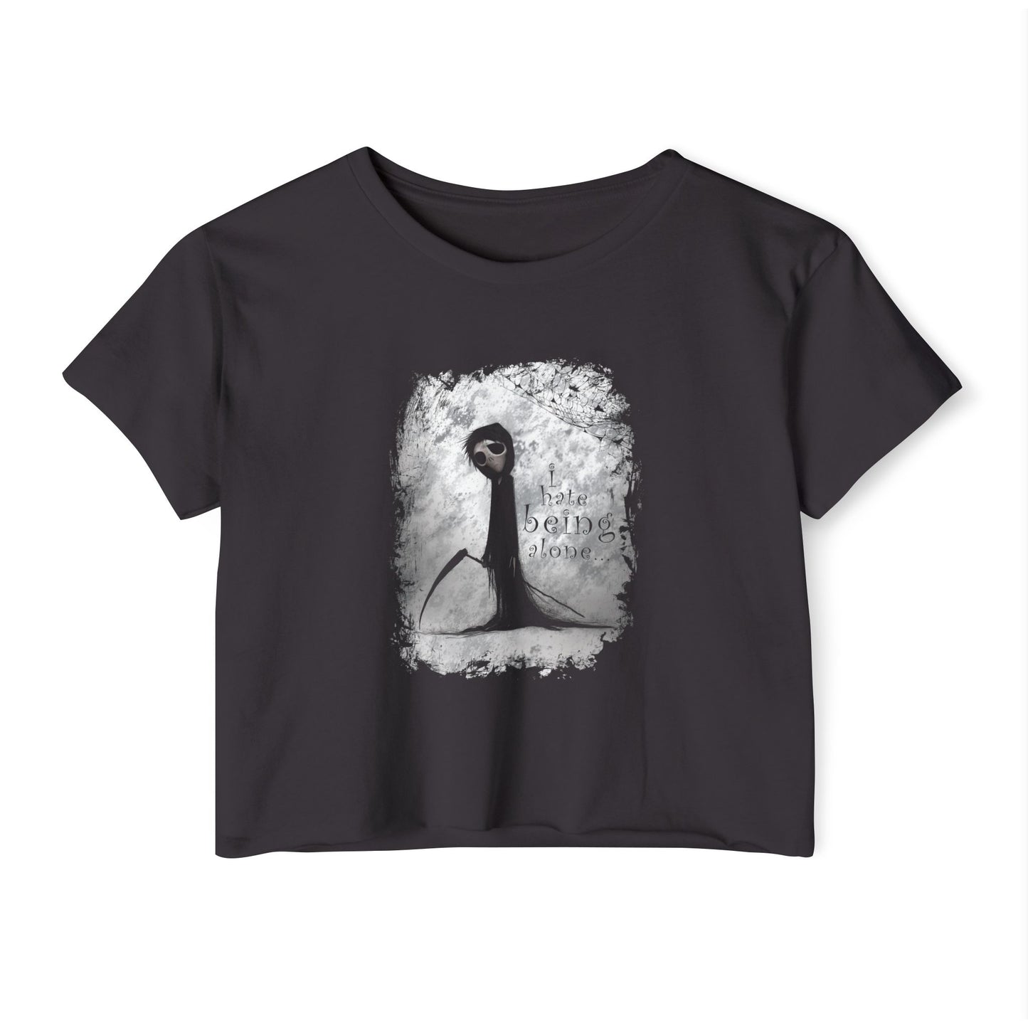"I Hate Being Alone" – Grim Reaper Emo Boxy Cropped T-shirt