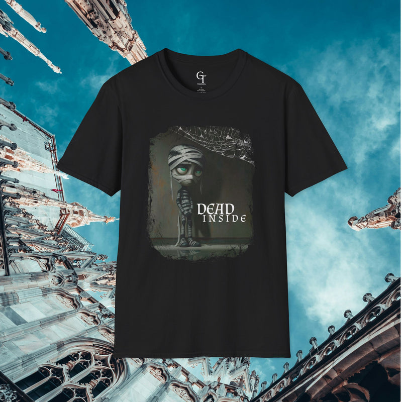"Dead Inside" Tee: Cute Mummy Dark Humor Creepy Cute Goth Shirt