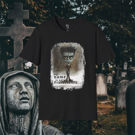 "My Name Is Not Frankenstein" Tee: Cute Monster Goth Graphic Shirt