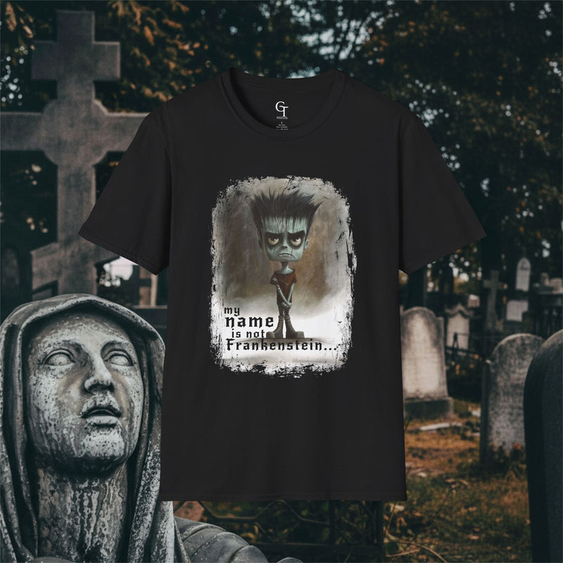 "My Name Is Not Frankenstein" Tee: Cute Monster Goth Graphic Shirt
