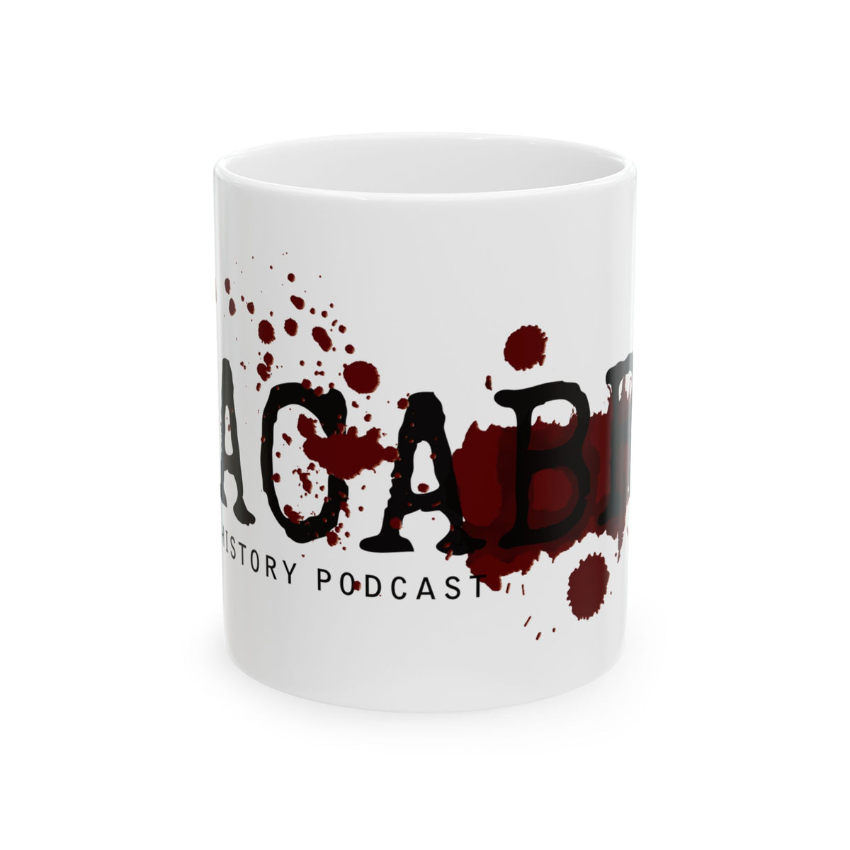 MACABRE Dark History Podcast Logo Blood Splatter Coffee Mug