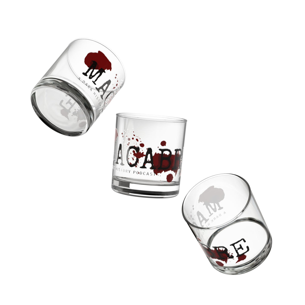 MACABRE Dark History "Stiff Drink" Whiskey Glass- Blood Red