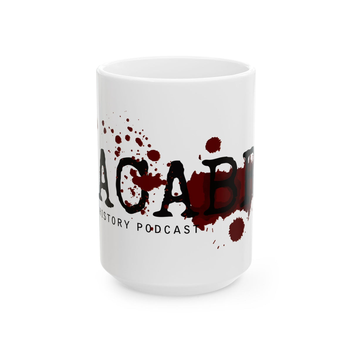MACABRE Dark History Podcast Logo Blood Splatter Coffee Mug