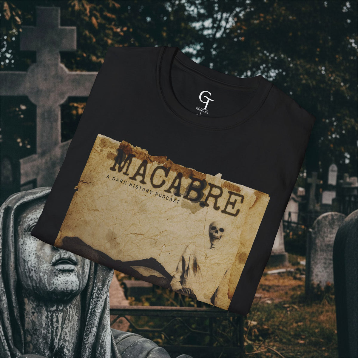 Macabre Season 2 Tee: Dark History Podcast Vintage Photo Shirt