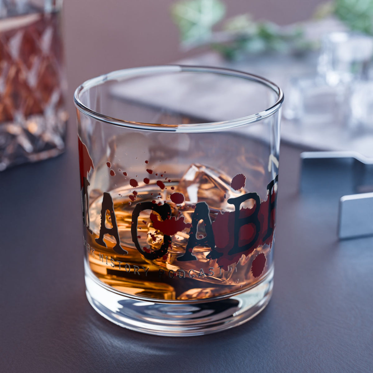 MACABRE Dark History "Stiff Drink" Whiskey Glass- Blood Red