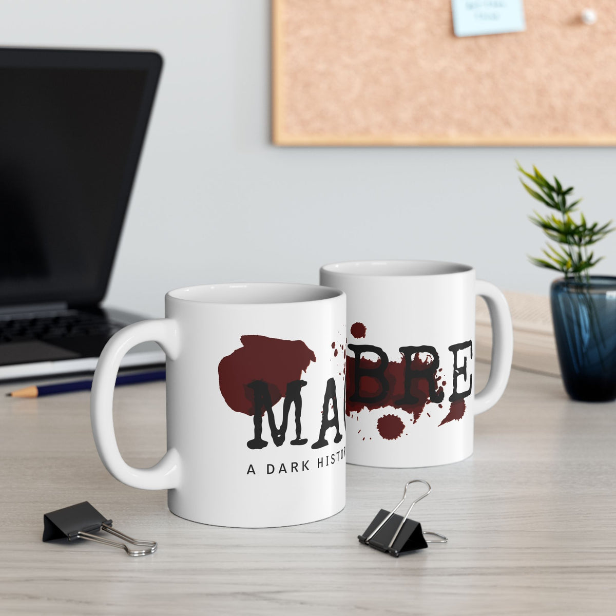 MACABRE Dark History Podcast Logo Blood Splatter Coffee Mug