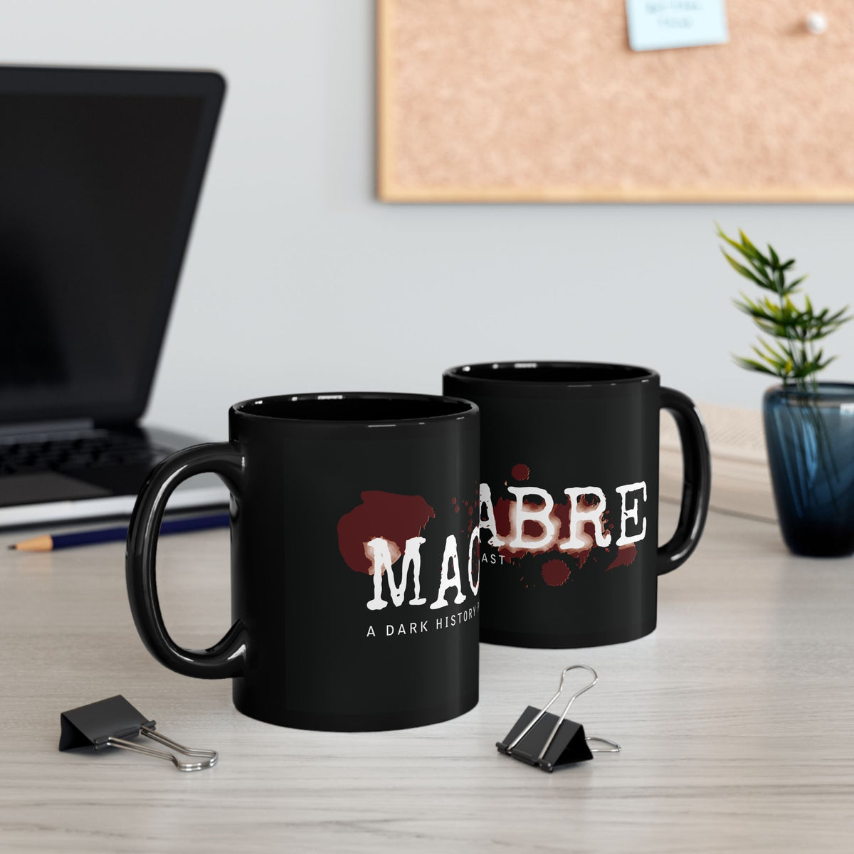 MACABRE Dark History Podcast Blood Splatter 11 oz Coffee Mug