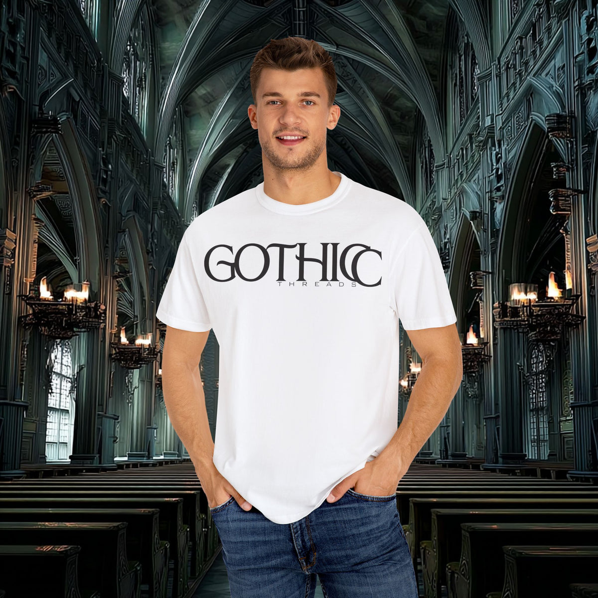 Gothicc Branded Tease Unisex T-Shirt (white)