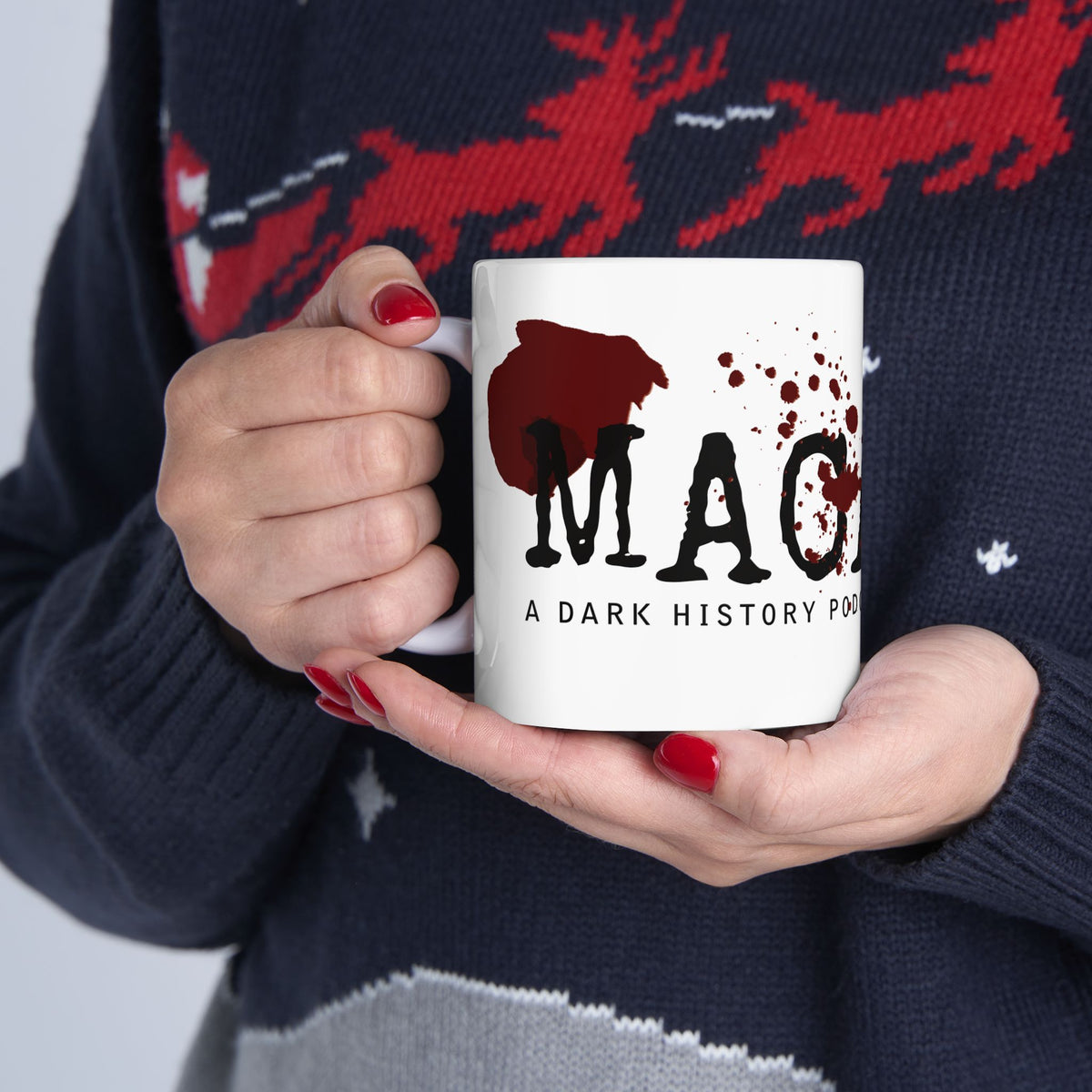 MACABRE Dark History Podcast Logo Blood Splatter Coffee Mug