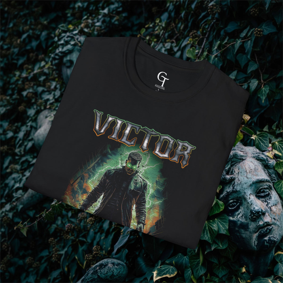 Victor and the Abominations Tee: Macabre Podcast Monster Rocker Shirt