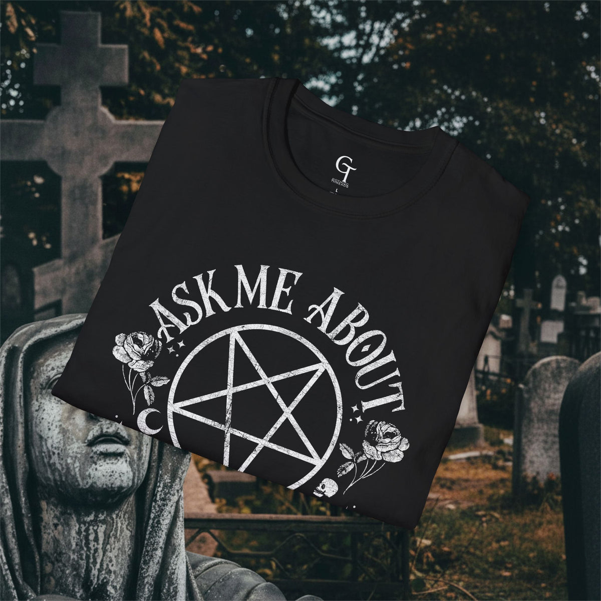 Pentagram Witch Tee: "Ask Me About My Coven" Occult Goth Shirt