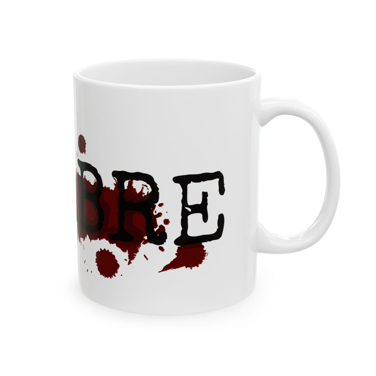 MACABRE Dark History Podcast Logo Blood Splatter Coffee Mug